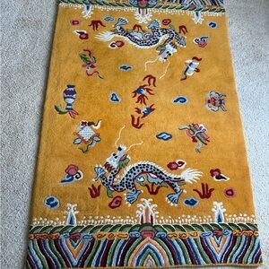 Vibrant Dragon Motif Rug